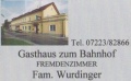 Logo Gasthaus zum Bahnhof  Fam. Wurdinger