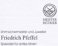 Logo Pfeffel Friedrich Uhrmachermeister und Juwelier