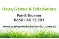 Logo: HAUS, GARTEN und ERDARBEITEN  Brunner Patrik