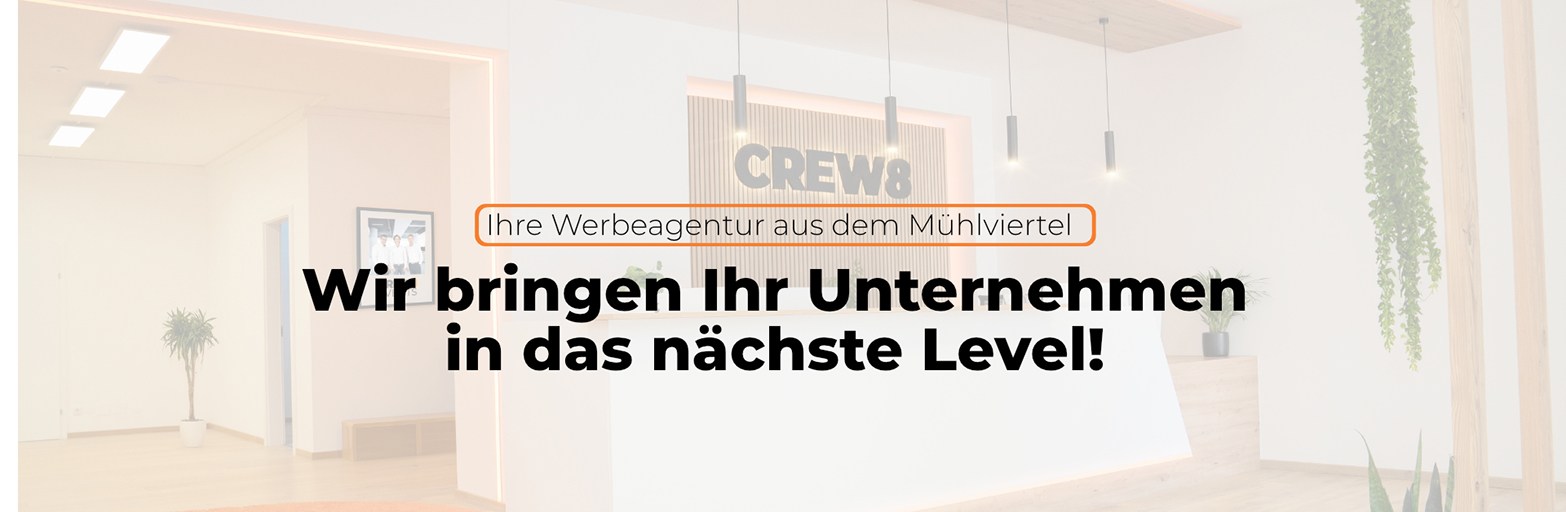 Präsentationsansicht der Firma CREW8 Werbeagentur