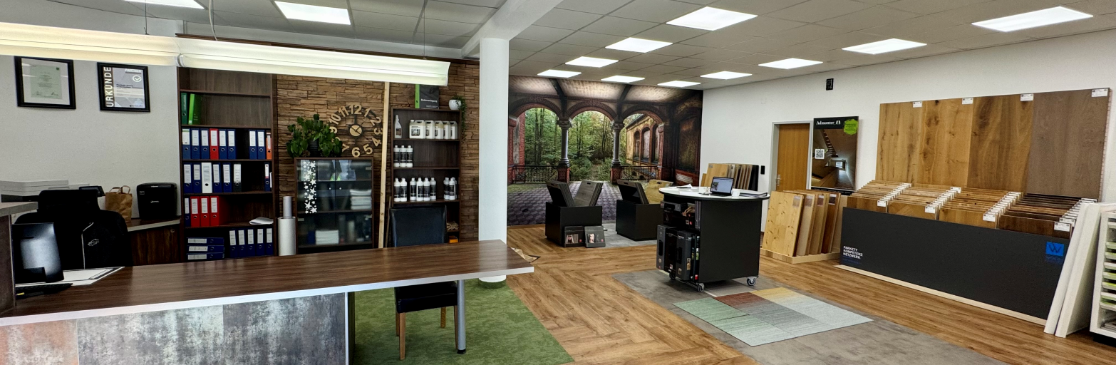 Präsentationsansicht der Firma Bodenleger Parkett Domy